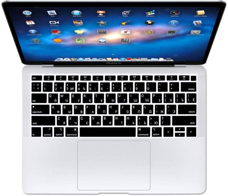 UHamn Russian Language Keyboard Cover Protective Skin Compatible with MacBook Air 13 inch with Retina Display Model A1932, 2018 Release (not Compatible for Old Version MacBook Air 13" A1369 & A1466) - Image 1